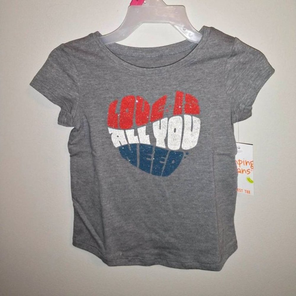 Jumping Beans baby toddler girl t-shirt LOVE IS ALL YOU NEED 18 mnth K-069